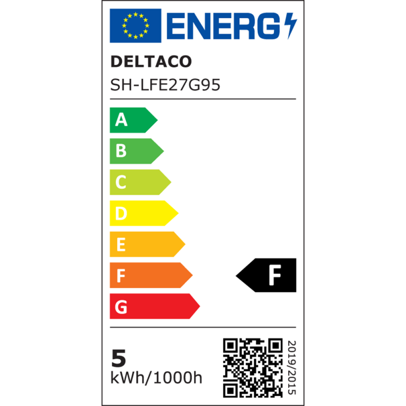 Deltaco Smart Home Λάμπα LED E27 WiFI 5.5W 1800K-6500K SH-LFE27G95