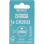 DELTACO Ultimate Μπαταρία Λιθίου 3V CR2032 button cell 1 τεμάχιο Οικολογική FSC Συσκευασία ULT-CR2032-1P