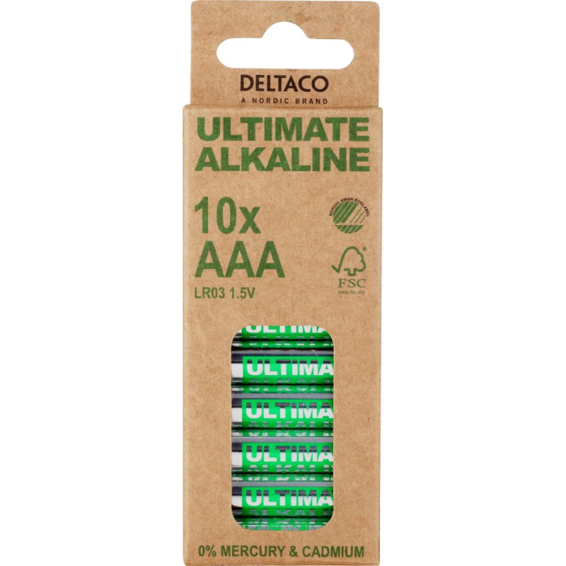 Deltaco Ultimate Αλκαλικές Μπαταρίες 1.5V LR03/AAA 10 τεμάχια Ecolabel ULT-LR03-10P