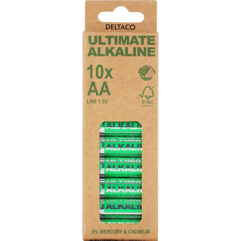 Deltaco Ultimate Αλκαλικές Μπαταρίες AA LR6 10 Τεμάχια Ecolabel ULT-LR6-10P