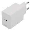 Deltaco Wall Charger 1x Type C PD 20W με Καλώδιο Type C σε Type C 1m Λευκό USBC-AC146