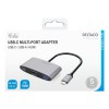 Deltaco Αντάπτορας USB-C σε HDMI/USB-A, 4K 60Hz, USB-C PD 3.0 100 W, Space Grey USBC-HDMI22