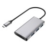 Deltaco Type C Hub 3x USB-A, SD/microSD card slot, Ασημί/Γκρι USBC-HUB200