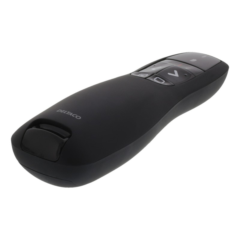 Deltaco Wireless Presenter με Κόκκινο Laser και Πλήκτρα Slideshow Μαύρο WP-001