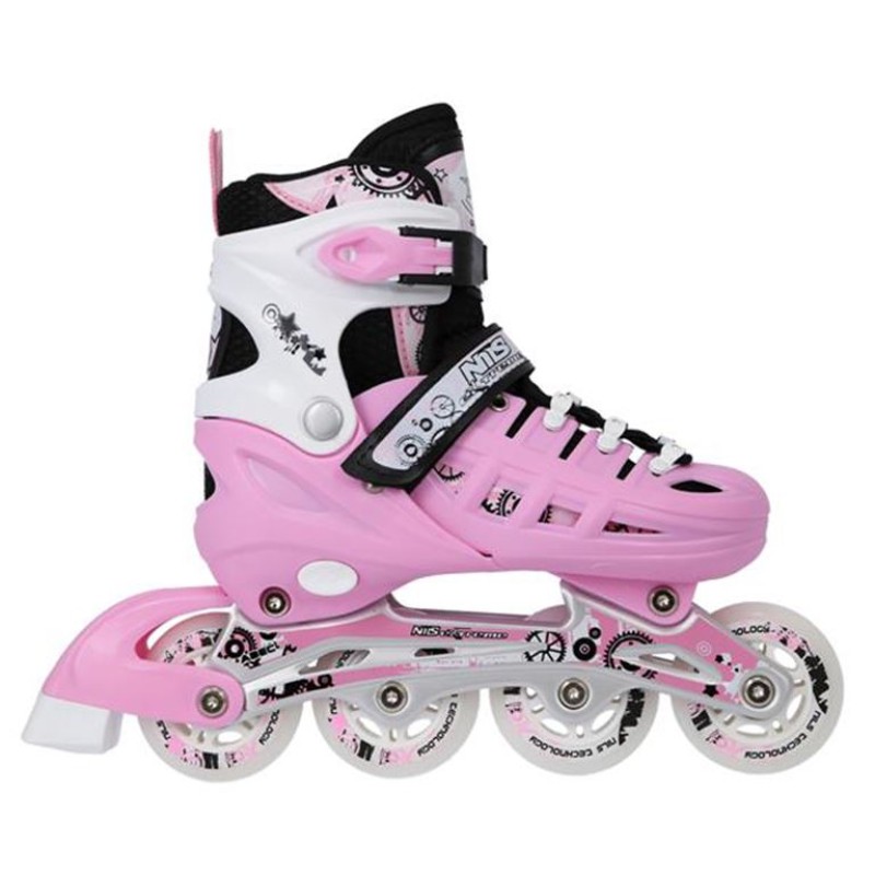 Αυξομειούμενα Πατίνια Roller NH 10905 ΣΕΤ 4 ΣΕ 1 INLINE SKATES NILS EXTREME ΡΟΖ - MEDIUM (35-38)