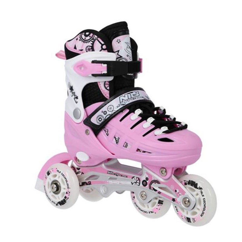 Αυξομειούμενα Πατίνια Roller NH 10905 ΣΕΤ 4 ΣΕ 1 INLINE SKATES NILS EXTREME ΡΟΖ - MEDIUM (35-38)