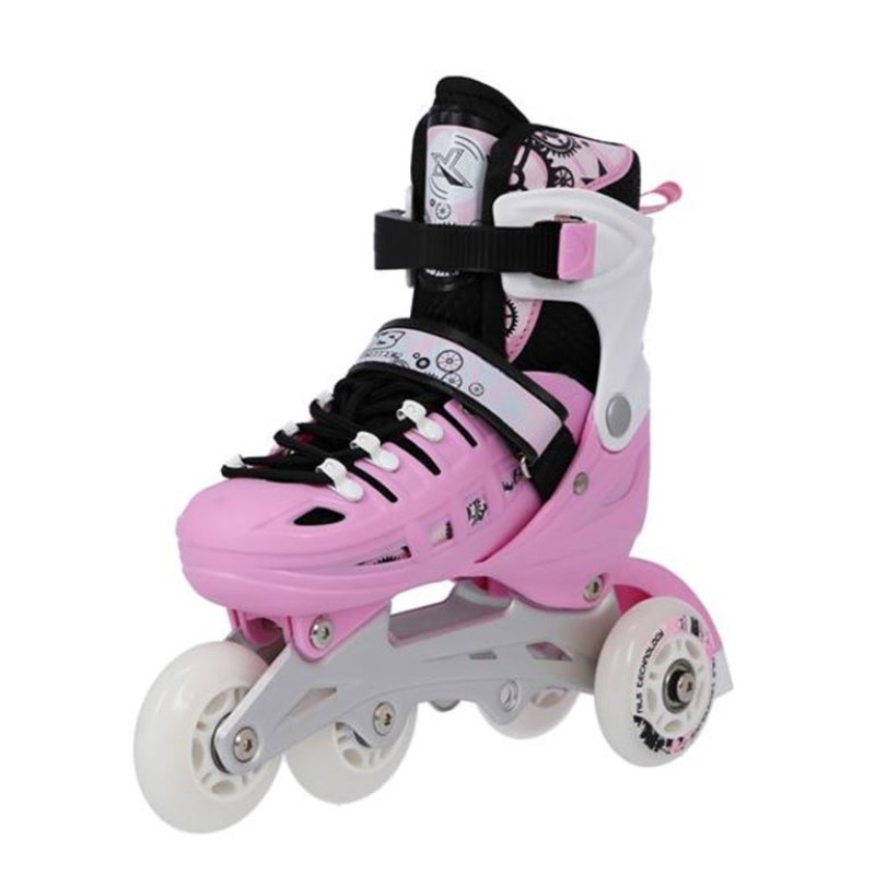 Αυξομειούμενα Πατίνια Roller NH 10905 ΣΕΤ 4 ΣΕ 1 INLINE SKATES NILS EXTREME ΡΟΖ - MEDIUM (35-38)