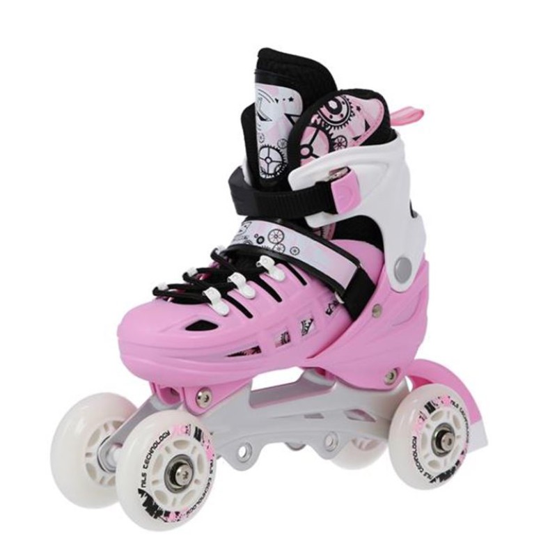 Αυξομειούμενα Πατίνια Roller NH 10905 ΣΕΤ 4 ΣΕ 1 INLINE SKATES NILS EXTREME ΡΟΖ - MEDIUM (35-38)