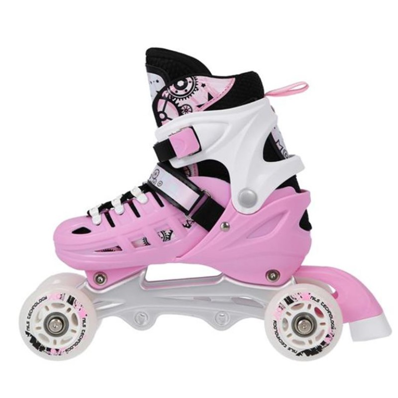 Αυξομειούμενα Πατίνια Roller NH 10905 ΣΕΤ 4 ΣΕ 1 INLINE SKATES NILS EXTREME ΡΟΖ - MEDIUM (35-38)