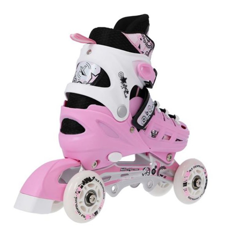 Αυξομειούμενα Πατίνια Roller NH 10905 ΣΕΤ 4 ΣΕ 1 INLINE SKATES NILS EXTREME ΡΟΖ - MEDIUM (35-38)