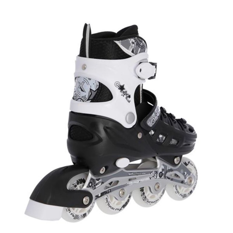 Αυξομειούμενα Πατίνια Roller NH 10905 ΣΕΤ 4 ΣΕ 1 INLINE SKATES NILS EXTREME ΜΑΥΡΟ-MEDIUM (35-38)