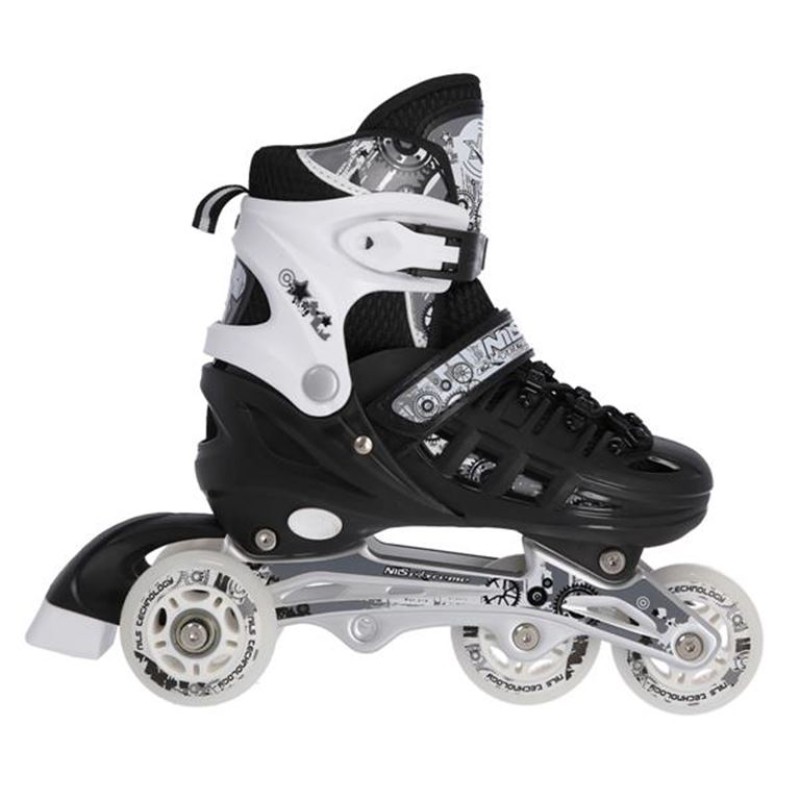 Αυξομειούμενα Πατίνια Roller NH 10905 ΣΕΤ 4 ΣΕ 1 INLINE SKATES NILS EXTREME ΜΑΥΡΟ-MEDIUM (35-38)