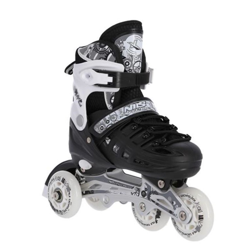 Αυξομειούμενα Πατίνια Roller NH 10905 ΣΕΤ 4 ΣΕ 1 INLINE SKATES NILS EXTREME ΜΑΥΡΟ-MEDIUM (35-38)