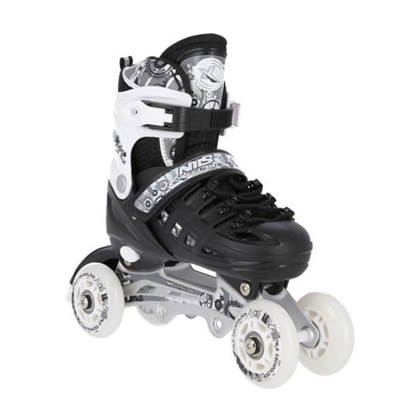 Αυξομειούμενα Πατίνια Roller NH 10905 ΣΕΤ 4 ΣΕ 1 INLINE SKATES NILS EXTREME ΜΑΥΡΟ-MEDIUM (35-38)