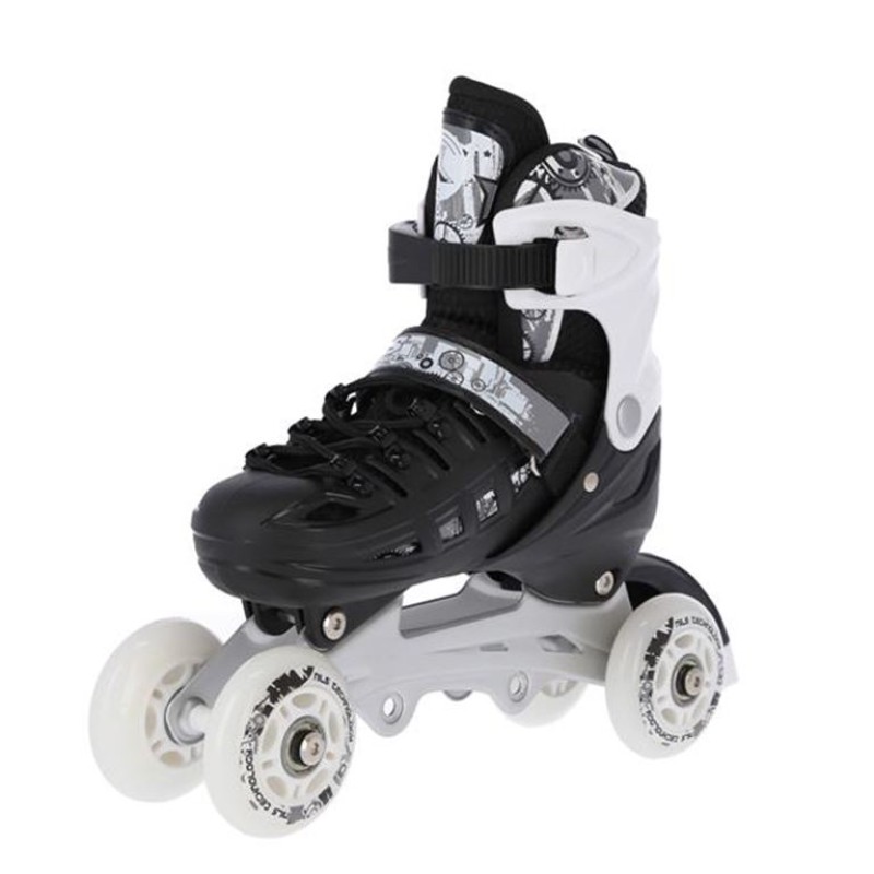 Αυξομειούμενα Πατίνια Roller NH 10905 ΣΕΤ 4 ΣΕ 1 INLINE SKATES NILS EXTREME ΜΑΥΡΟ-MEDIUM (35-38)