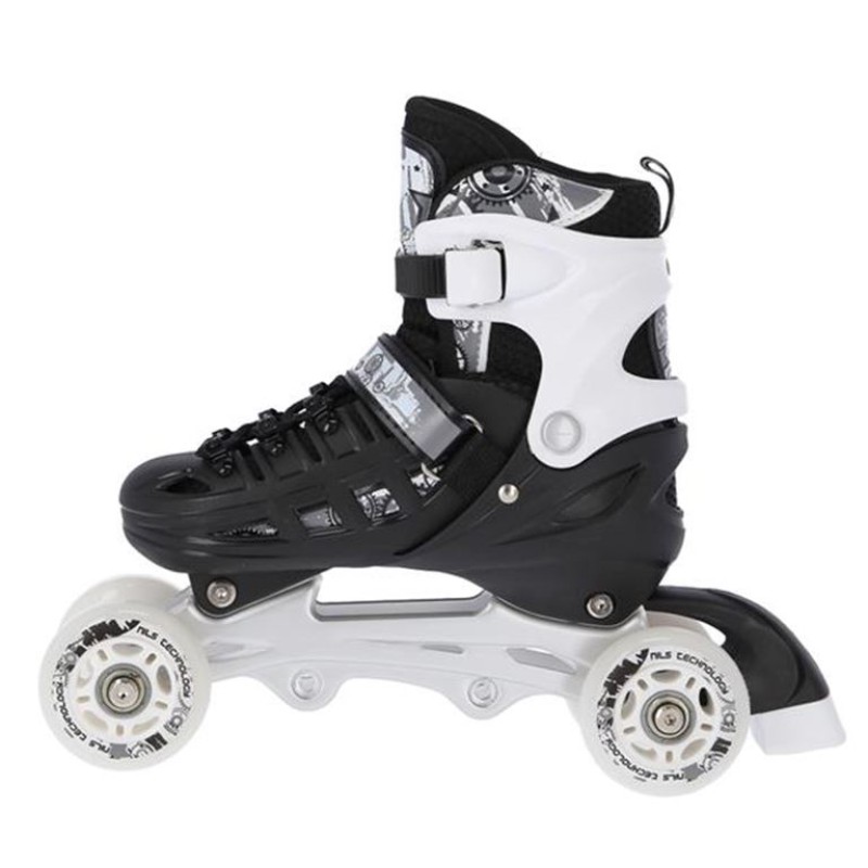 Αυξομειούμενα Πατίνια Roller NH 10905 ΣΕΤ 4 ΣΕ 1 INLINE SKATES NILS EXTREME ΜΑΥΡΟ-MEDIUM (35-38)