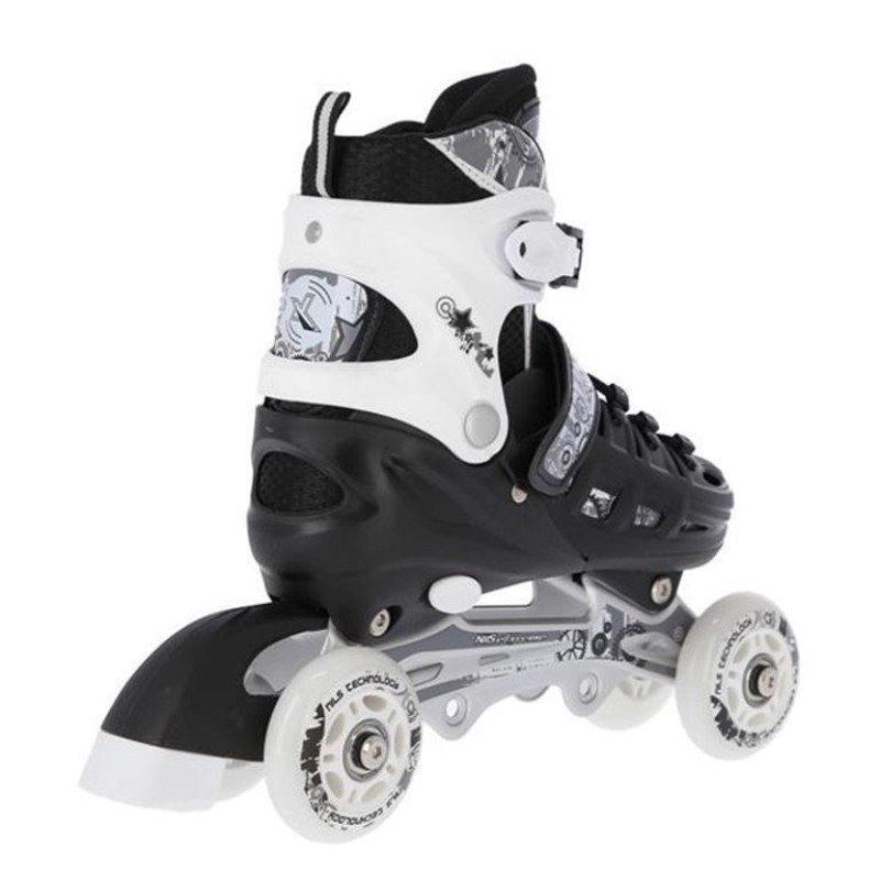 Αυξομειούμενα Πατίνια Roller NH 10905 ΣΕΤ 4 ΣΕ 1 INLINE SKATES NILS EXTREME ΜΑΥΡΟ-MEDIUM (35-38)