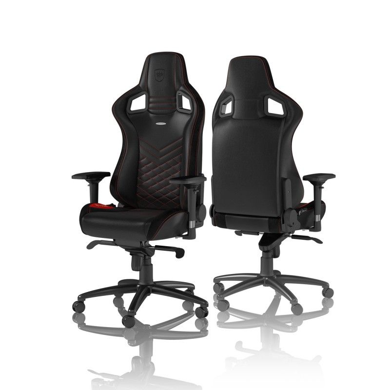 noblechairs EPIC Gaming Chair Breathable, 4D armrests, 60mm casters - black/red
