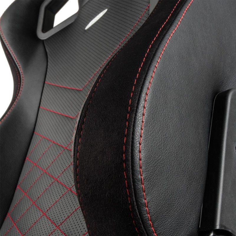 noblechairs EPIC Gaming Chair Breathable, 4D armrests, 60mm casters - black/red