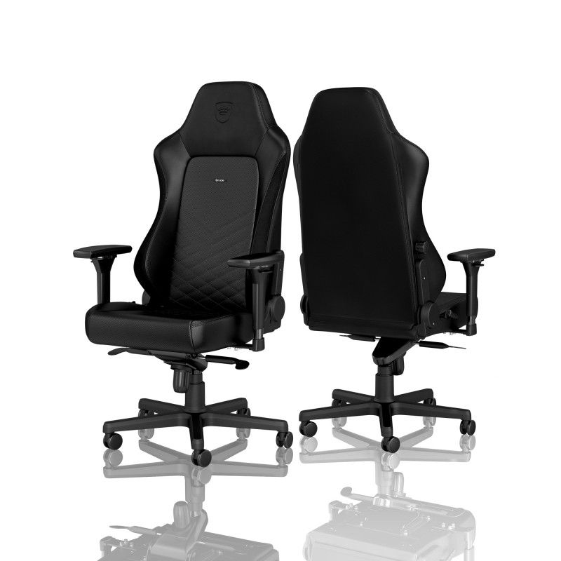 noblechairs HERO Gaming Chair - cold foam, steel armrests,  60mm casters, 150kg - black/black