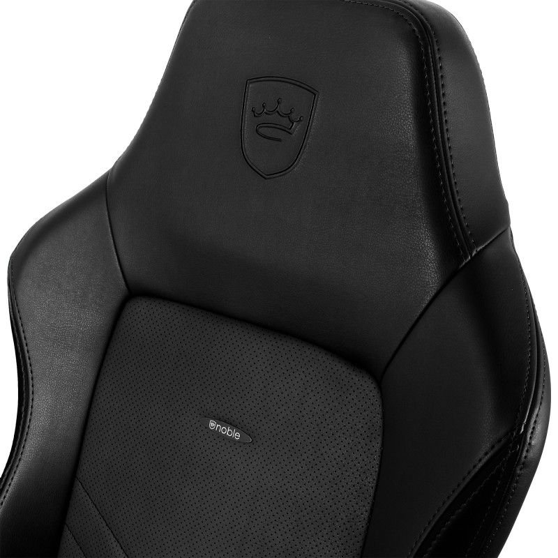 noblechairs HERO Gaming Chair - cold foam, steel armrests,  60mm casters, 150kg - black/black