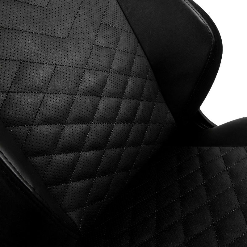 noblechairs HERO Gaming Chair - cold foam, steel armrests,  60mm casters, 150kg - black/black