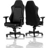 noblechairs HERO Pure Leather Gaming Chair - cold foam, steel armrests,  60mm casters, 150kg - black