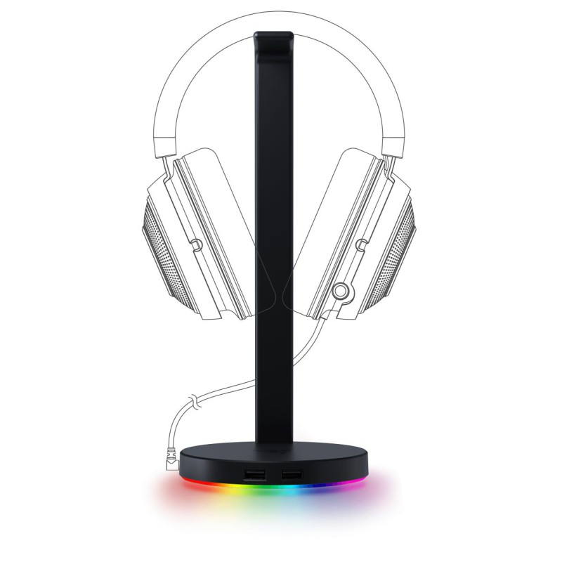 Razer BASE STATION V2 Chroma - Chroma Enabled Headset Stand with USB 3.1 Hub and 7.1 Surround Sound