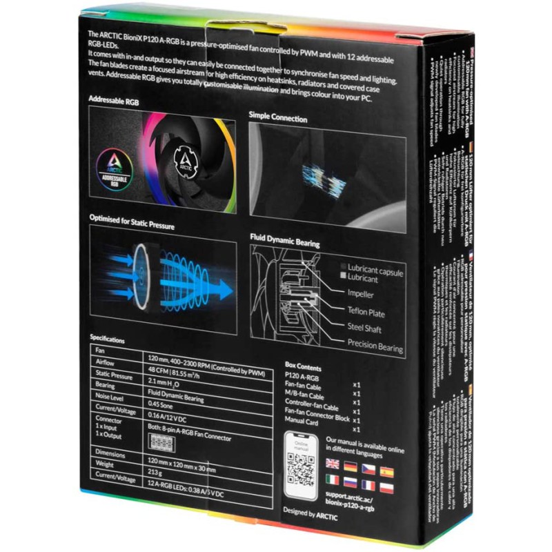 Arctic BioniX P120 A-RGB - 120mm A-RGB illuminated fan