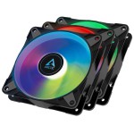 Arctic P12 PWM PST A-RGB - 3 Case Fans 0dB 120mm Pressure optimized PWM controlled speed with PST-A
