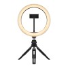 Streamplify Light 10 Streaming Ring Light - Black - 26cm & tripod - selfie stick
