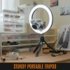 Streamplify Light 10 Streaming Ring Light - Black - 26cm & tripod - selfie stick