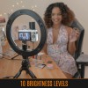 Streamplify Light 10 Streaming Ring Light - Black - 26cm & tripod - selfie stick