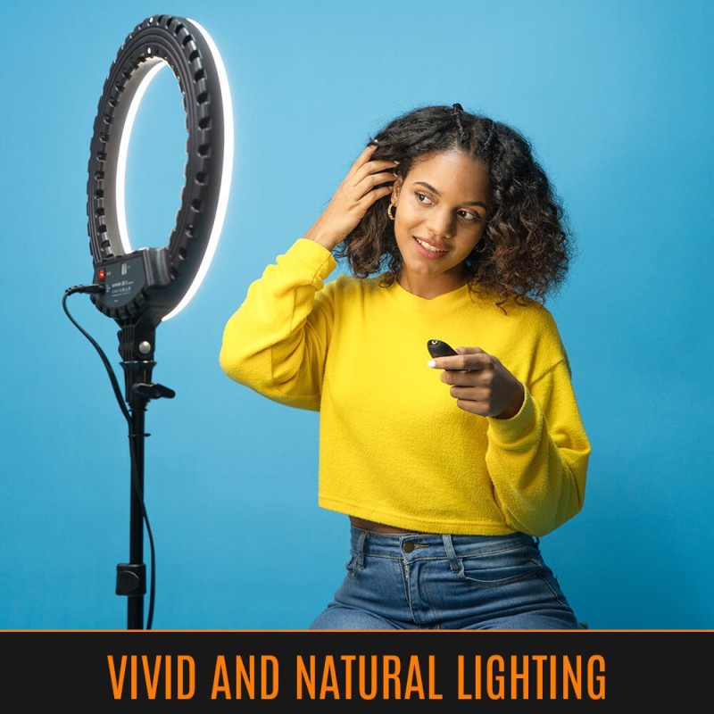 Streamplify Light 14 Streaming Ring Light - Black 36cm & tripod - selfie stick