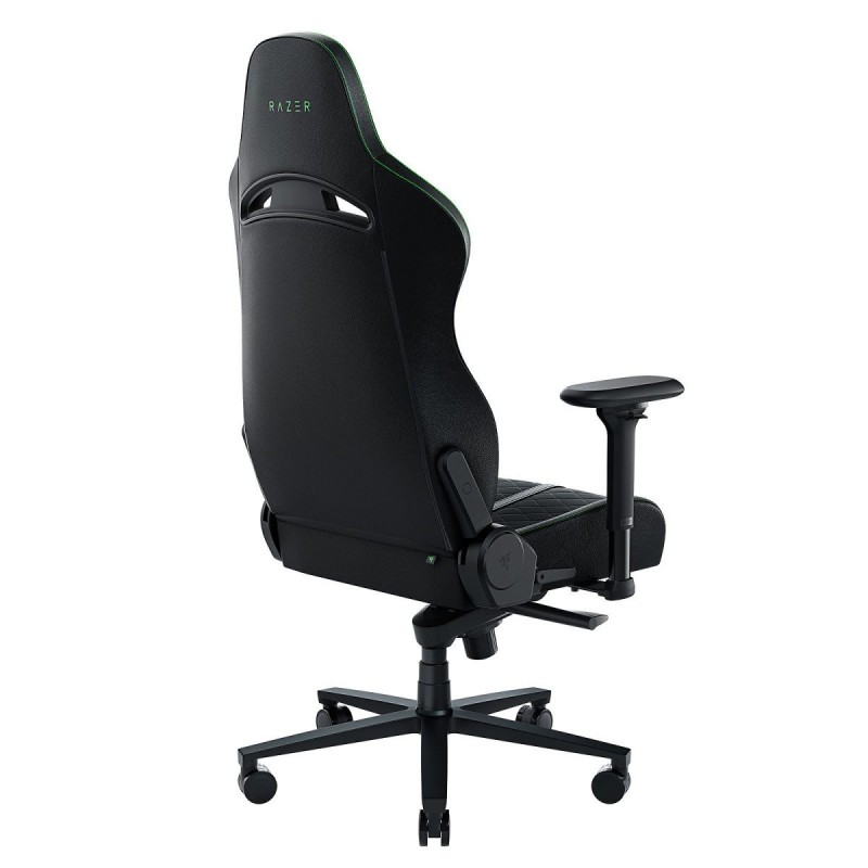 Razer ENKI Gaming Chair Black/Green - Built-in Lumbar Arch Memory Foam PU Leather Adjustable Recline