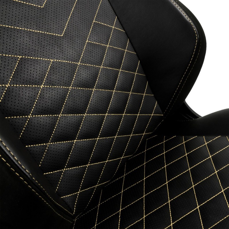 noblechairs HERO Gaming Chair - cold foam, steel armrests,  60mm casters, 150kg - black/gold