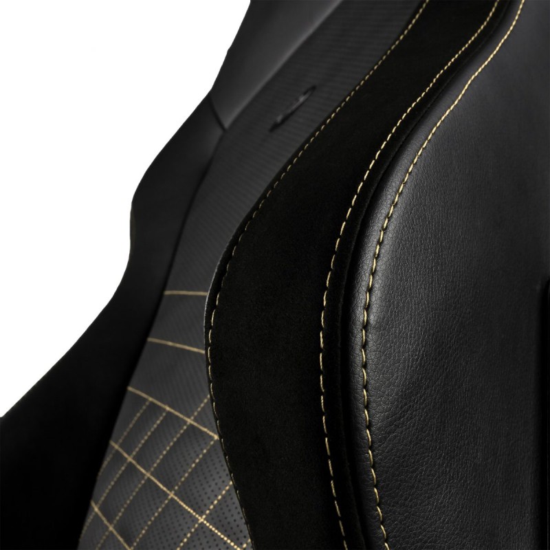 noblechairs HERO Gaming Chair - cold foam, steel armrests,  60mm casters, 150kg - black/gold