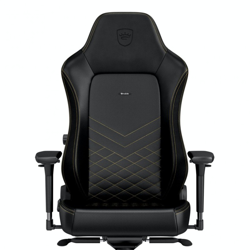 noblechairs HERO Gaming Chair - cold foam, steel armrests,  60mm casters, 150kg - black/gold