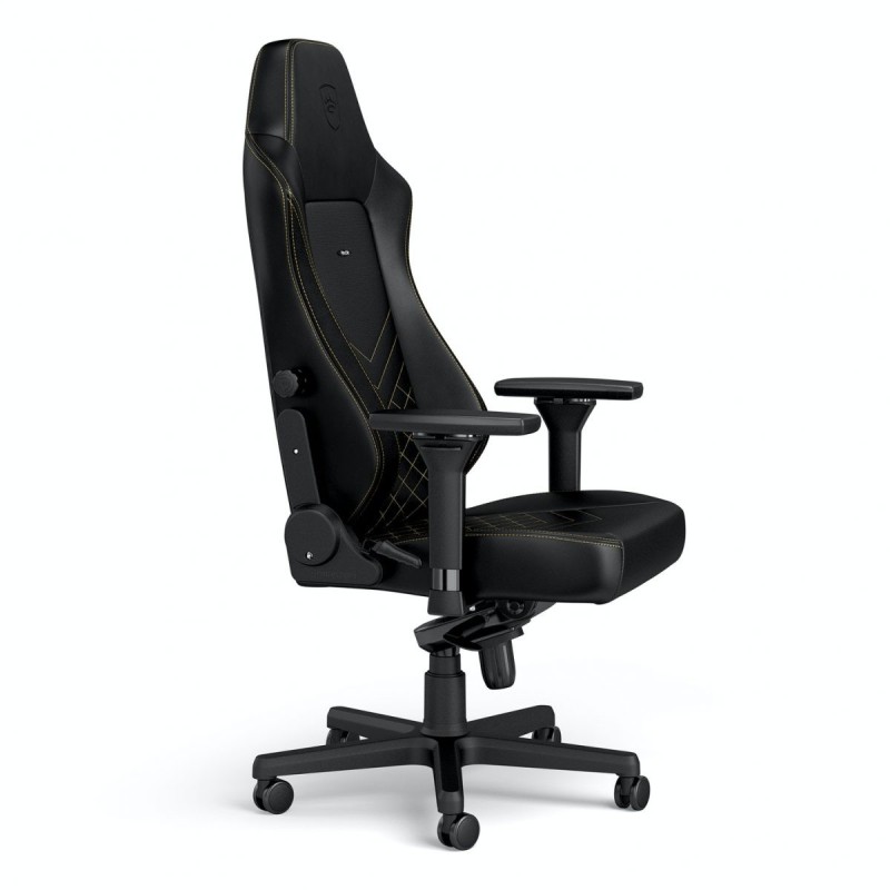 noblechairs HERO Gaming Chair - cold foam, steel armrests,  60mm casters, 150kg - black/gold