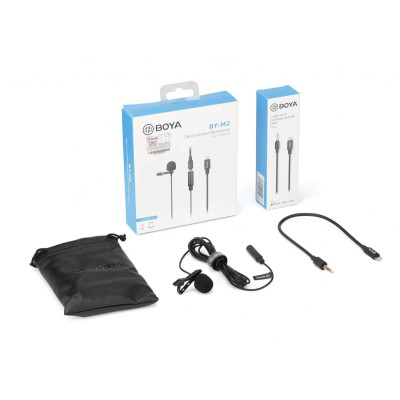 BOYA BY-M2 wired mic Lavalier mic for iPhone