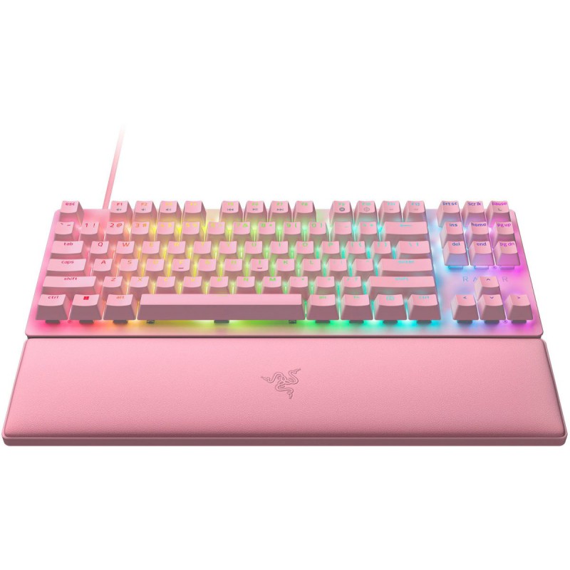 Razer HUNTSMAN V2 Tenkeyless QUARTZ - RGB Optical Gaming Keyboard (Linear Red Switch) - US Layout