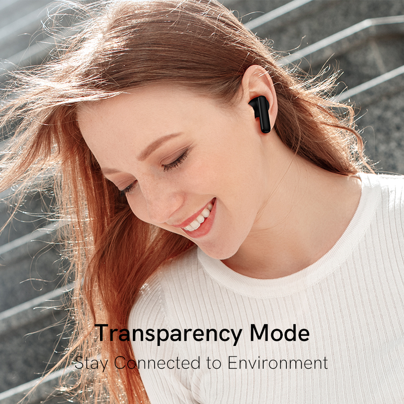 QCY T13 ANC White - TWS 10mm Dynamic Driver, 4-mic 28dB ANC, Bluetooth 5.3, 7hr-30hr, 75ms latency