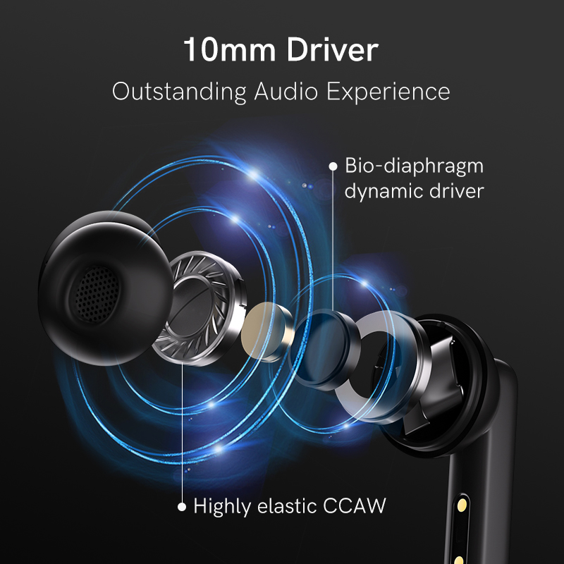 QCY T13 ANC White - TWS 10mm Dynamic Driver, 4-mic 28dB ANC, Bluetooth 5.3, 7hr-30hr, 75ms latency