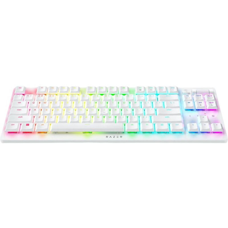 Razer DEATHSTALKER V2 PRO TKL WHITE - Wireless - Low Profile - Linear Red - Optical Switches - 50H