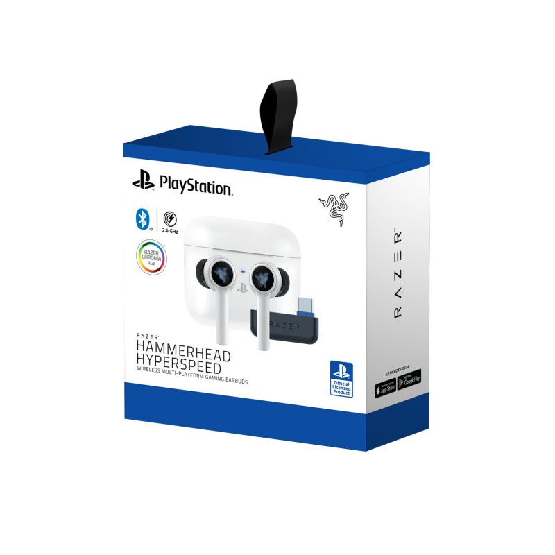 Razer HAMMERHEAD HYPERSPEED  - PLAYSTATION Licensed - Wireless Gaming Earbuds - ANC - RGB - TWS