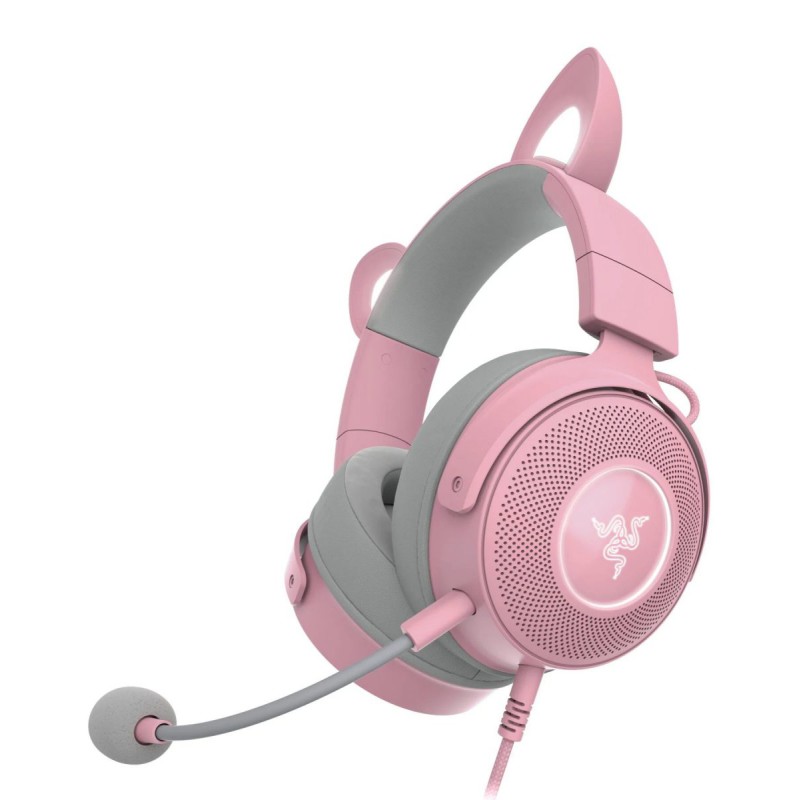 Razer KRAKEN KITTY V2 PRO - Quartz - RGB - USB 7.1 Gaming Headset - Kitty, Bear, Bunny Ears
