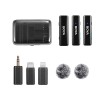 BOYALINK Mobile Wireless Mic for Android (USB-C) iPhone IOS and 3,5 TRS (laptop) 2 person vlog