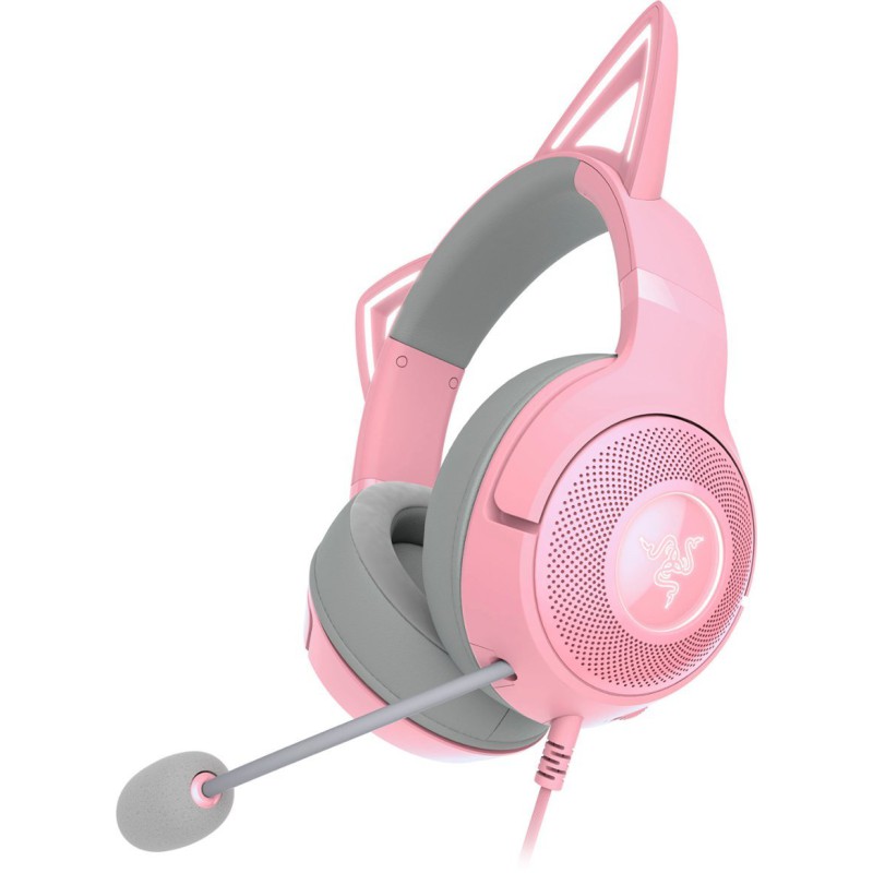 Razer KRAKEN KITTY V2 - Quartz - RGB - USB 7.1 Gaming Headset - Kitty Ears - PC / PS5 / SWITCH