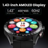 Haylou Solar Pro Black -  Call Watch 1,43 AMOLED 466x466 20d 100 faces BT5.3 IPX8 Waterproof