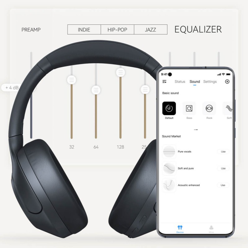 Haylou S35 ANC Blue BT Headphones - 60h 40mm dynamic drivers Dual Connection BT5.2 & 3.5mm